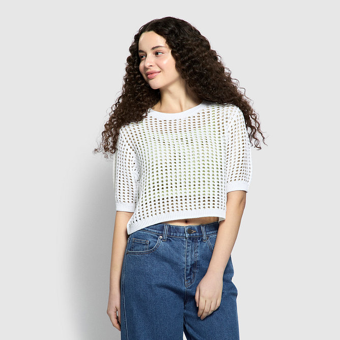 여 크로쉐 반팔 니트