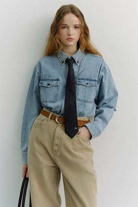 DUNST STRIPED TIE NAVY_UDNE6E101N2 | 신세계V