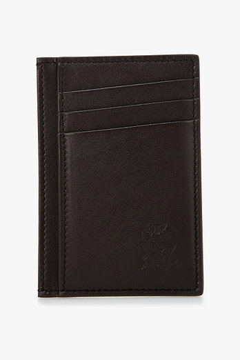 BRUNELLO CUCINELLI 남성 로고 카프스킨 카드 홀더 | 신세계V