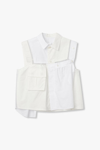 SACAI 여성 포플린 코튼 웨더 셔츠(화이트) | 신세계V