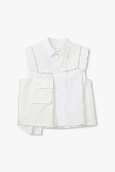 SACAI(사카이) 여성 포플린 코튼 웨더 셔츠(화이트) | 신세계V