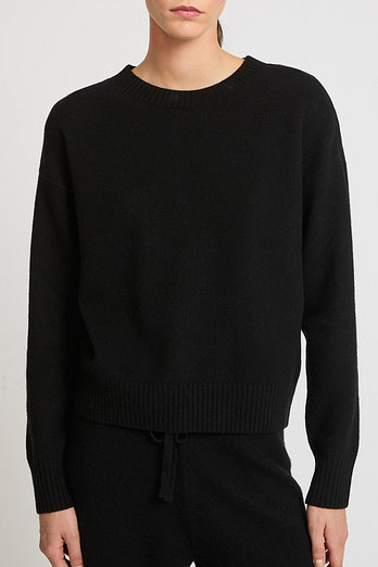 YVES SALOMON [공식] 이브살로몬 베이직 핏 라운드 니트 | 신세계V