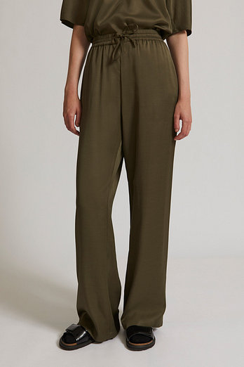 YVES SALOMON [공식] 이브살로몬 실크 세틴 블랜디드 트라우저 | 신세계V