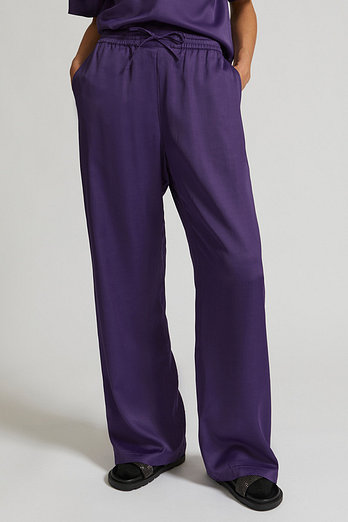 YVES SALOMON [공식] 이브살로몬 실크 세틴 블랜디드 트라우저 | 신세계V