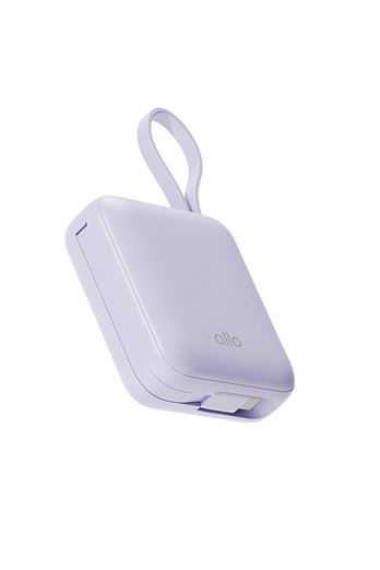 allo [다운로드 쿠폰 증정] 알로코리아 포켓 미니 고속충전 일체형 보조배터리 10000mAh 1008PD 라벤더 | 신세계V