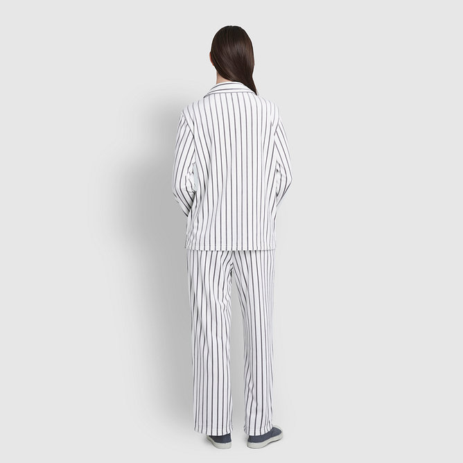 여 밍크 플리스 플랫 카라 파자마 세트