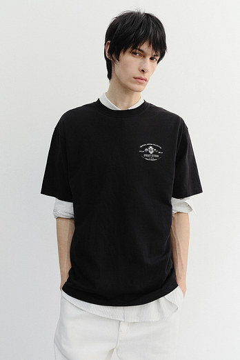 DUNST UNISEX CUPID ARCH BACK LOGO T-SHIRT BLACK_M_UDTS6B128BK | 신세계V