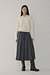 울 블렌드 플리츠 롱 스커트