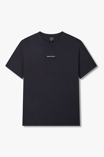 ARMANI EXCHANGE 남성 웨빙 로고 패치 크루넥 티셔츠 | 신세계V