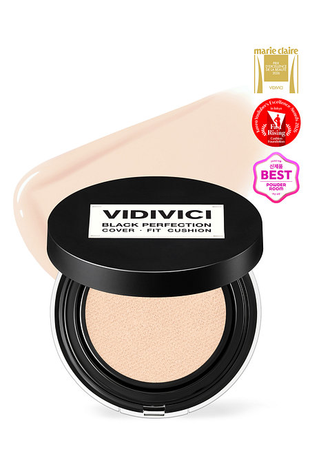 VIDIVICI [아이돌 찜 쿠션] 블랙 퍼펙션 커버 핏 쿠션 본품 SPF40 PA++ (19N 포슬린) | 신세계V