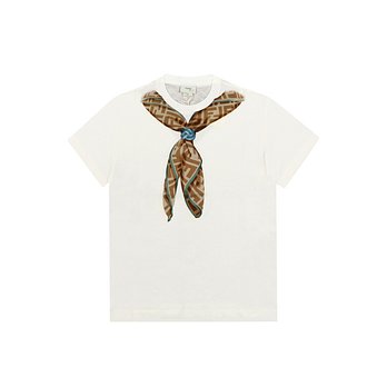 FENDI 펜디 JUI180 7AJ F0TU9 트롱프뢰유 랩 프린트 아동 반팔티 (성인착용가능) | 신세계V
