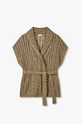 BRUNELLO CUCINELLI 여성 다즐링 오픈 워크 벨티드 가디건 | 신세계V