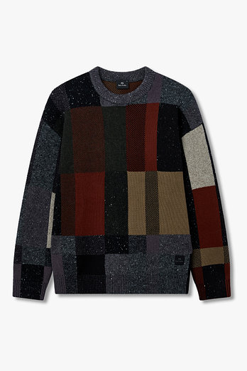 PAUL SMITH [PS PAUL SMITH] 울 블렌드 컬러 블록 스웨터 | 신세계V