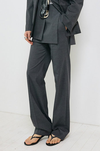 L`H.A.S OVERLAY TWO-WAY WOOL PANT_MELANGE GREY | 신세계V