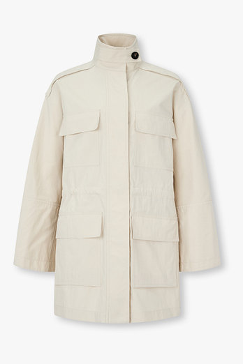 BRUNELLO CUCINELLI 여성 하이넥 드로스트링 버튼업 자켓 | 신세계V