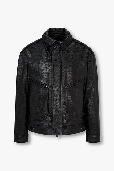 EMPORIO ARMANI(엠포리오 아르마니) 남성 크로커다일 엠보싱 레더 자켓 | 신세계V