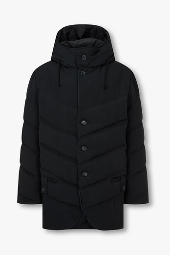 Yohji Yamamoto [HOMME]퀼티드 스트링 후디드 패딩 자켓 | 신세계V