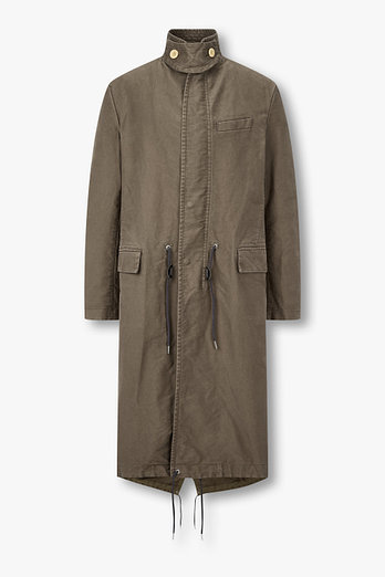 SACAI 남성 스웨이디드 코튼 코트 | 신세계V