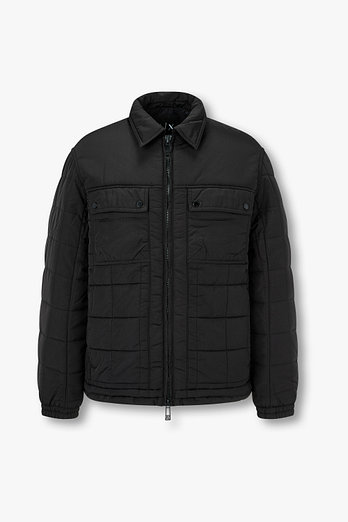 ARMANI EXCHANGE 남성 나일론 스퀘어 퀼팅 블루종 | 신세계V