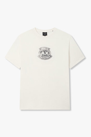 ARMANI EXCHANGE 남성 빈티지 프린트 엠블럼 로고 티셔츠 | 신세계V