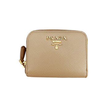 PRADA [명품] 26FW 사피아노 금장 로고 코인 반지갑 베이지 1MM268 QWA F0770 50679864 | 신세계V