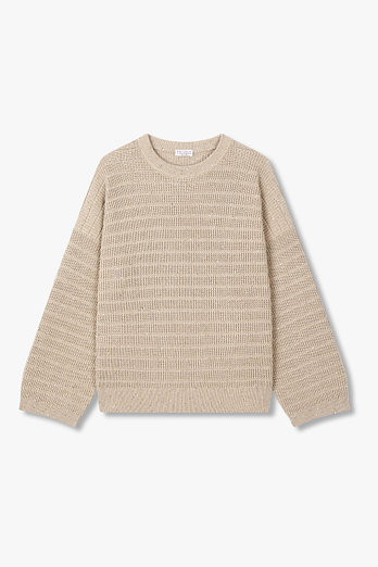 BRUNELLO CUCINELLI 여성 스팽글 디테일 드롭 숄더 니트 | 신세계V
