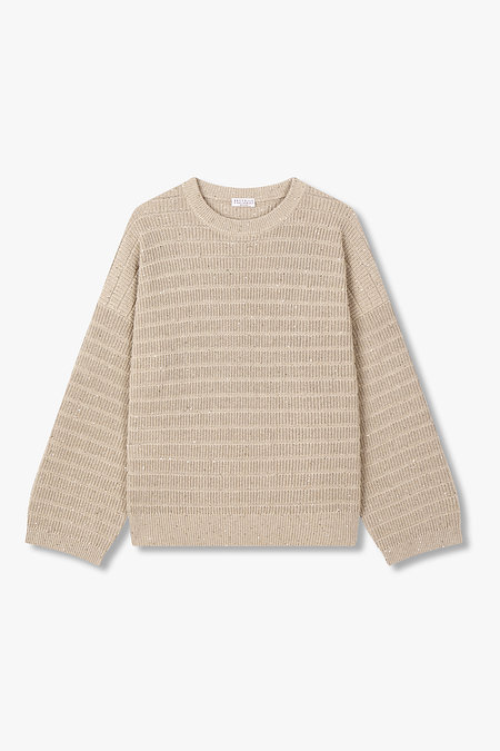 BRUNELLO CUCINELLI 여성 스팽글 디테일 드롭 숄더 니트 | 신세계V