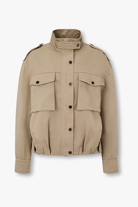 BRUNELLO CUCINELLI 여성 플리츠 헴 하이넥 자켓 | 신세계V