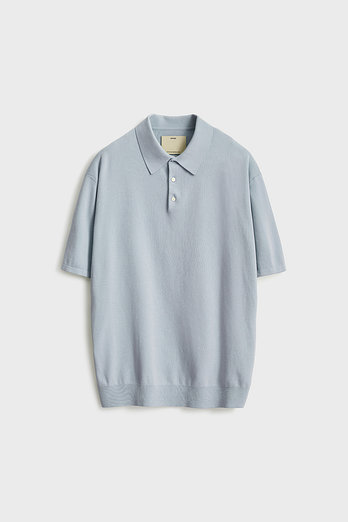 POTTERY Short Sleeve Comfort Polo Knit_Silver Gray | 신세계V
