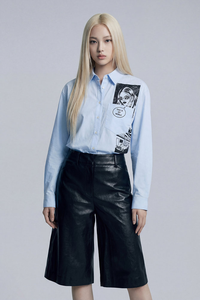 [STELLAR LEUNA] 그래픽 포켓 셔츠