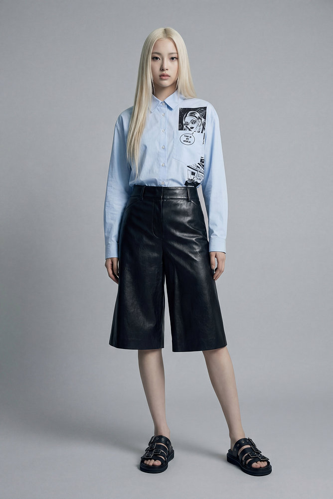 [STELLAR LEUNA] 그래픽 포켓 셔츠