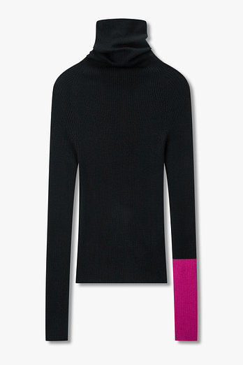 Yohji Yamamoto [FEMME]컬러 배색 하이넥 풀오버 | 신세계V