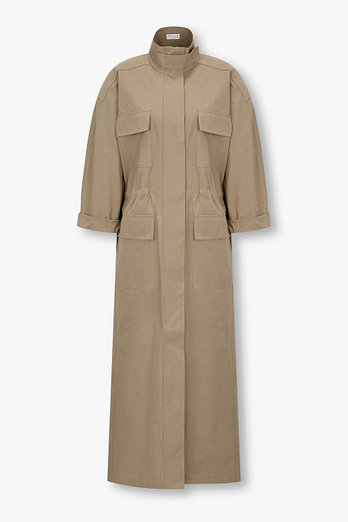 BRUNELLO CUCINELLI 여성 더블 클로저 하이넥 코트 | 신세계V