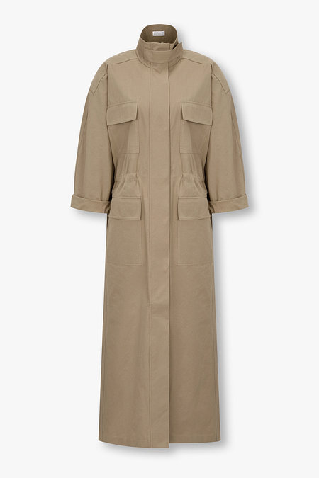 BRUNELLO CUCINELLI 여성 더블 클로저 하이넥 코트 | 신세계V