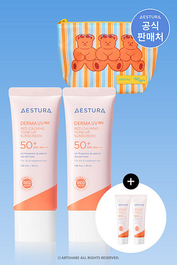 AESTURA 에스트라 더마 UV365 레드진정 톤업 선크림 40ml * 2 | 신세계V