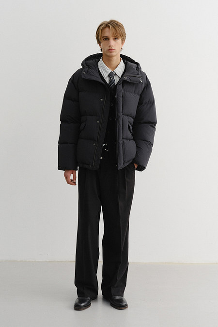 DUNST UNISEX HOODED VOLUME GOOSE DOWN JACKET BLACK_M_UDJU5D133BK | 신세계V
