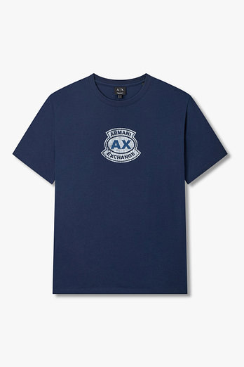 ARMANI EXCHANGE 남성 빈티지 프린트 엠블럼 로고 티셔츠 | 신세계V
