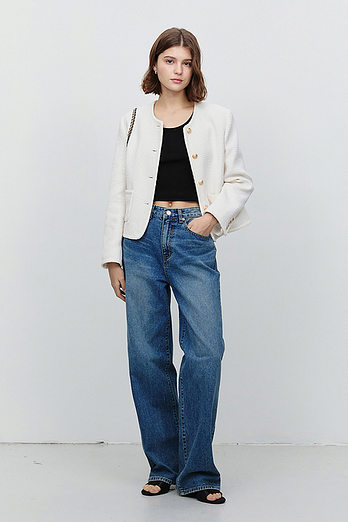 DUNST CLASSIC BOUCLE TWEED JACKET CREAM_UDJA5A205CR | 신세계V