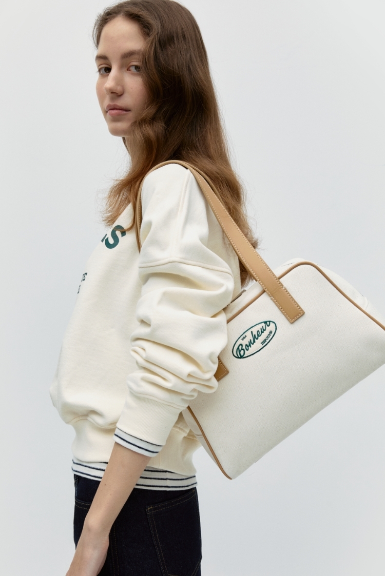 DEPOUND(드파운드) bowling canvas bag (shoulder) - beige