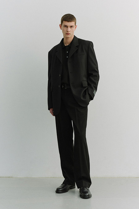 DUNST UNISEX 3 BUTTON WOOL BLAZER BLACK_M_UDJA6A103BK | 신세계V
