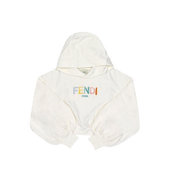 FENDI 펜디 JFH153 5V0 F0TU9 로고 크롭 아동 후드티 (성인착용가능) | 신세계V