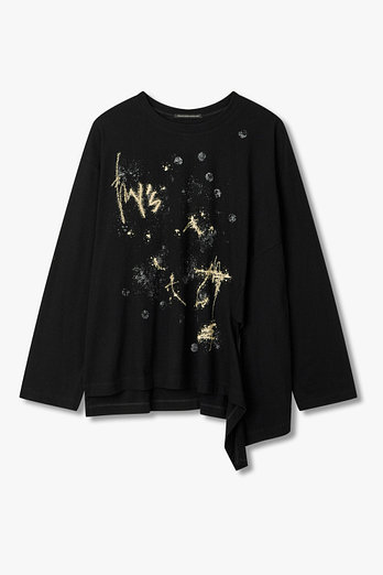 Yohji Yamamoto [Y's]페인트 디테일 롱 슬리브 탑 | 신세계V