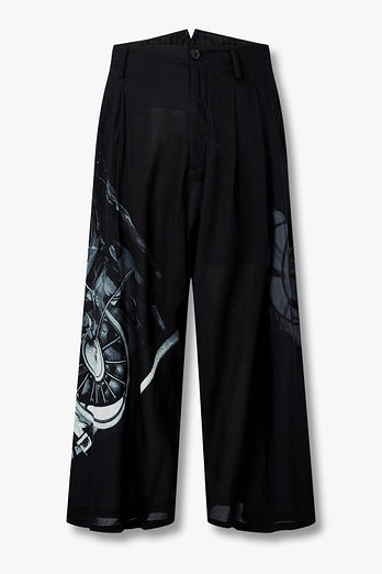 Yohji Yamamoto [HOMME] 휠 프린트 레이온 팬츠 | 신세계V