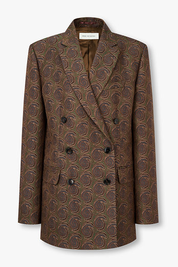 DRIES VAN NOTEN 오버사이즈 롤 패턴 더블 자켓 | 신세계V