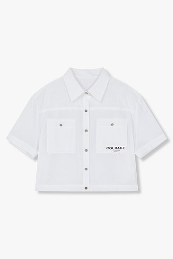 GCUT 레터링 포켓 포인트 크롭 셔츠 | 신세계V