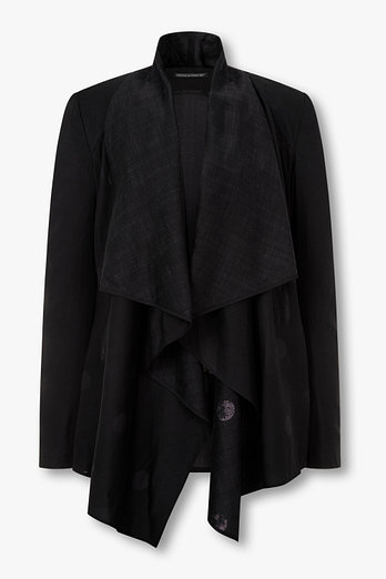 Yohji Yamamoto [FEMME]도트 프린트 프론트 드레이프 자켓 | 신세계V