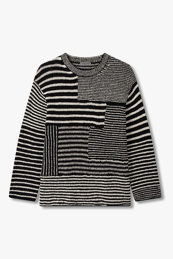Yohji Yamamoto [HOMME] 보더 라운드 넥 니트 | 신세계V
