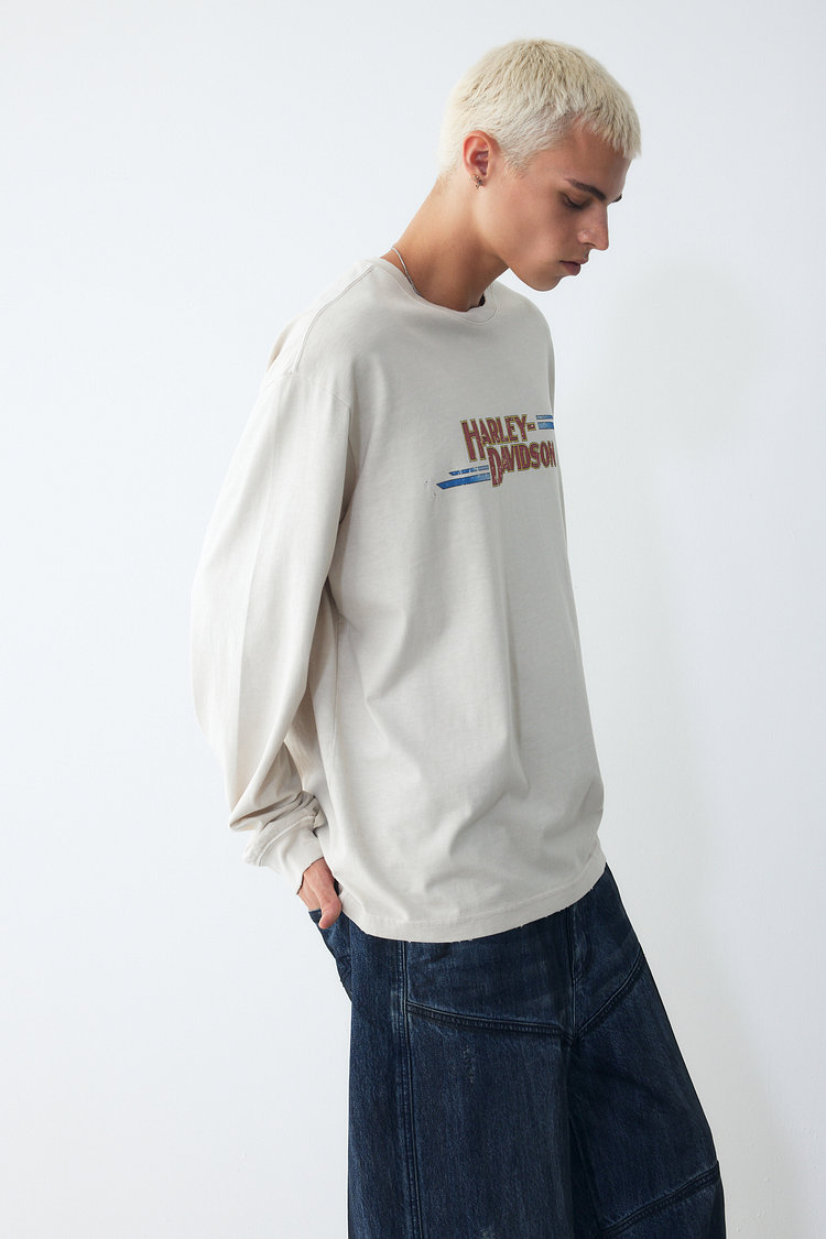 [American Vintage] 아메리칸 투어 롱슬리브 티셔츠 아이보리