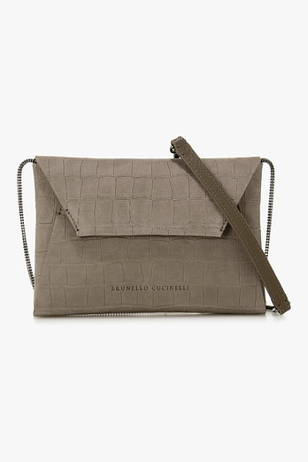BRUNELLO CUCINELLI 여성 BC DUO 크로커다일 누벅 포셰트 | 신세계V