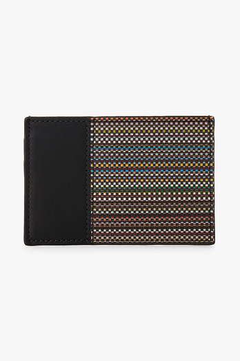 PAUL SMITH 시그니처 스트라이프 코팅 캔버스 카드 홀더 | 신세계V